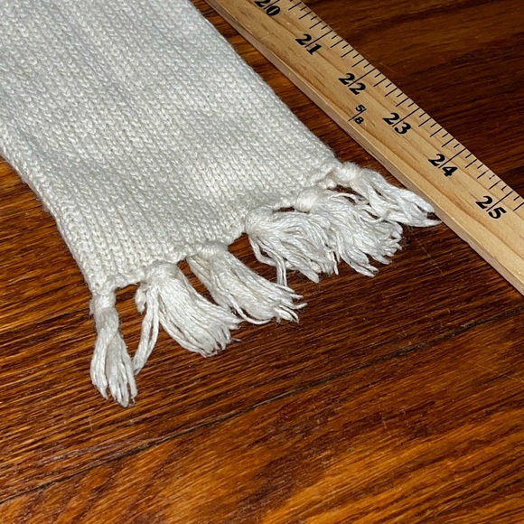 Long duster cardigan tassel fringe ivory hippie boho fall western small preppy - Picture 8 of 12